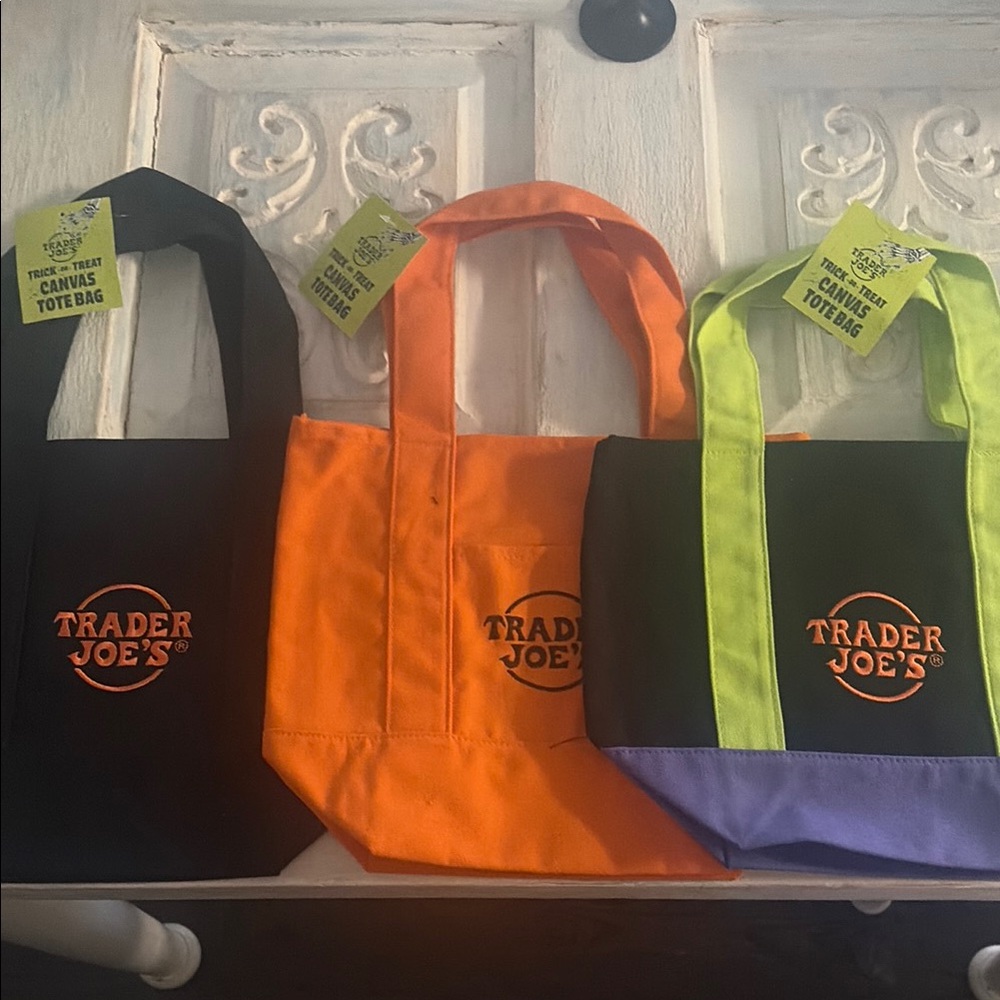Trader Joe’s Halloween Mini Tote Set - Black, Orange, and Purple